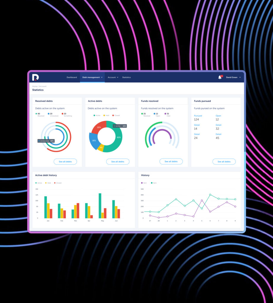 An image of a web application dashboard screen.