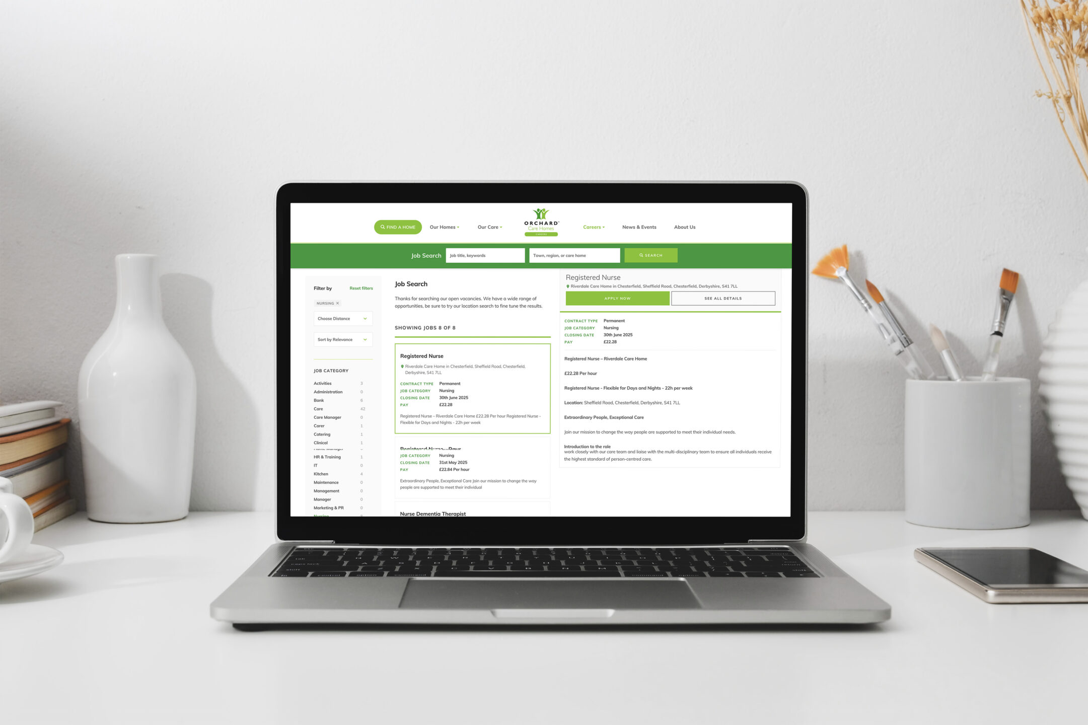 Image of a job applications from on a Macbook