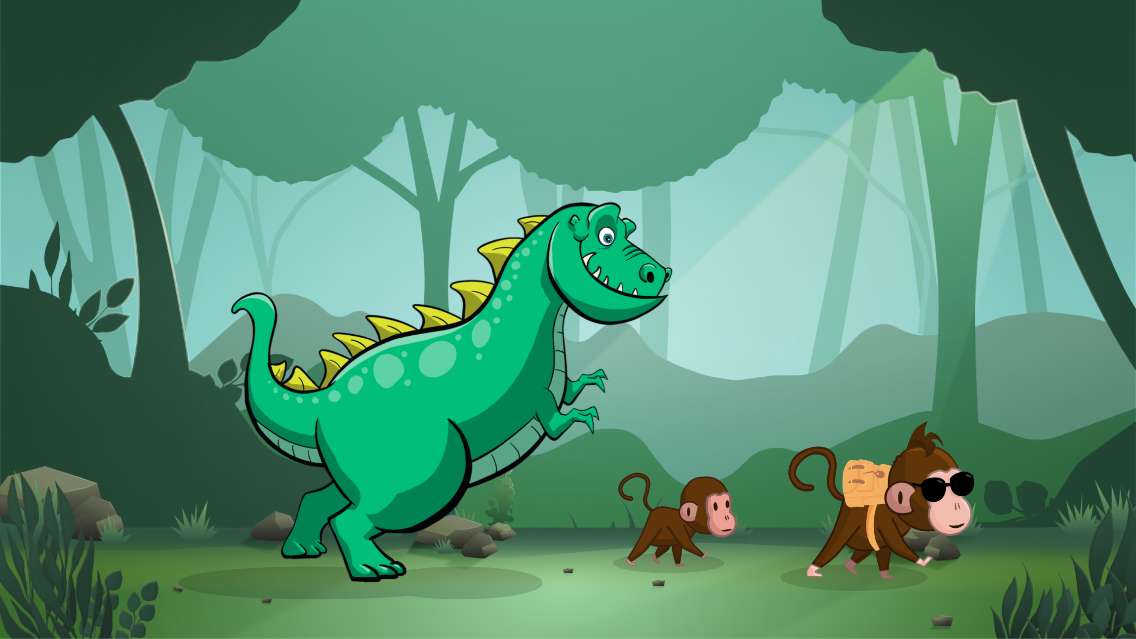 An example of the Self-learn project showing a T-rex